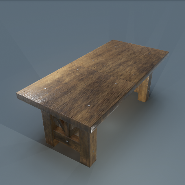 wooden table Model 3D .c4d .max .obj .3ds .fbx .stl .blend 
