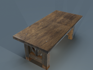 wooden table Model 3D