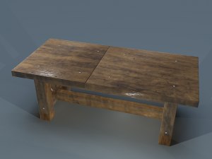 wooden table Model 3D