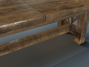 wooden table Model 3D