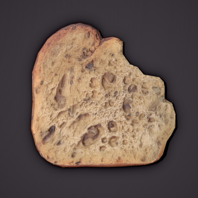 eaten piece of bread Modello 3D .c4d .max .obj .3ds .fbx .stl .blend