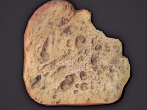 eaten piece of bread 3D Model