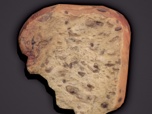 eaten piece of bread Modello 3D