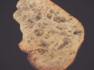 eaten piece of bread Modello 3D