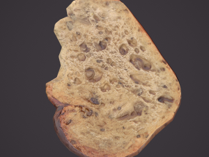 eaten piece of bread Modello 3D