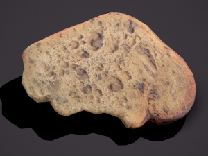 eaten piece of bread Modello 3D