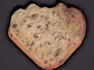 eaten piece of bread Modello 3D