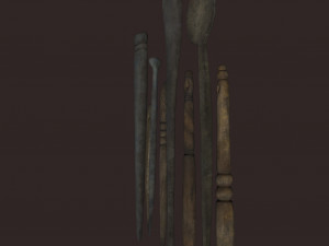 Medieval needles and make up scoop 3D 模型
