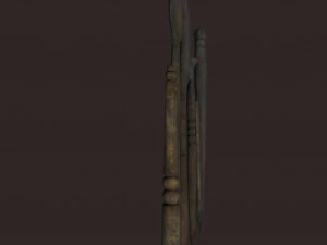 Medieval needles and make up scoop 3D Model