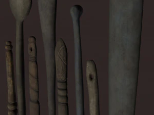 Medieval needles and make up scoop 3D Model