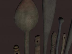 Medieval needles and make up scoop 3D 模型