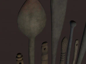 Medieval needles and make up scoop 3D Model