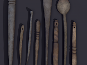 Medieval needles and make up scoop 3D 模型