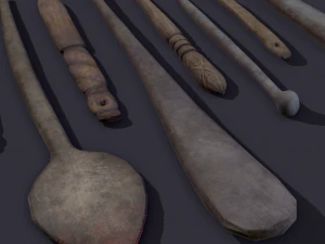 Medieval needles and make up scoop 3D Model