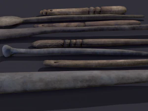 Medieval needles and make up scoop 3D Model