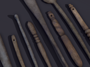 Medieval needles and make up scoop 3D 模型