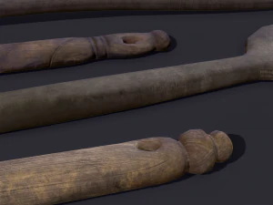 Medieval needles and make up scoop 3D Model
