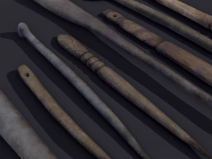 Medieval needles and make up scoop 3D Model