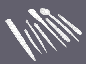 Medieval needles and make up scoop 3D 模型