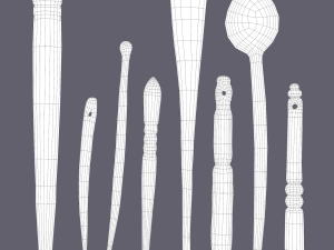 Medieval needles and make up scoop 3D 模型