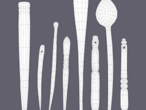 Medieval needles and make up scoop 3D 模型