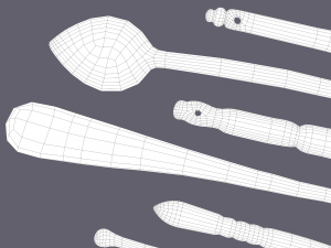 Medieval needles and make up scoop 3D 模型