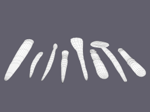 Medieval needles and make up scoop 3D 模型