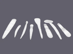 Medieval needles and make up scoop 3D Model