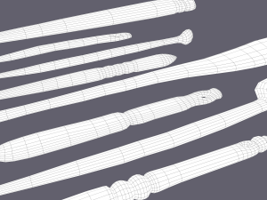 Medieval needles and make up scoop 3D 模型