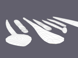Medieval needles and make up scoop 3D 模型