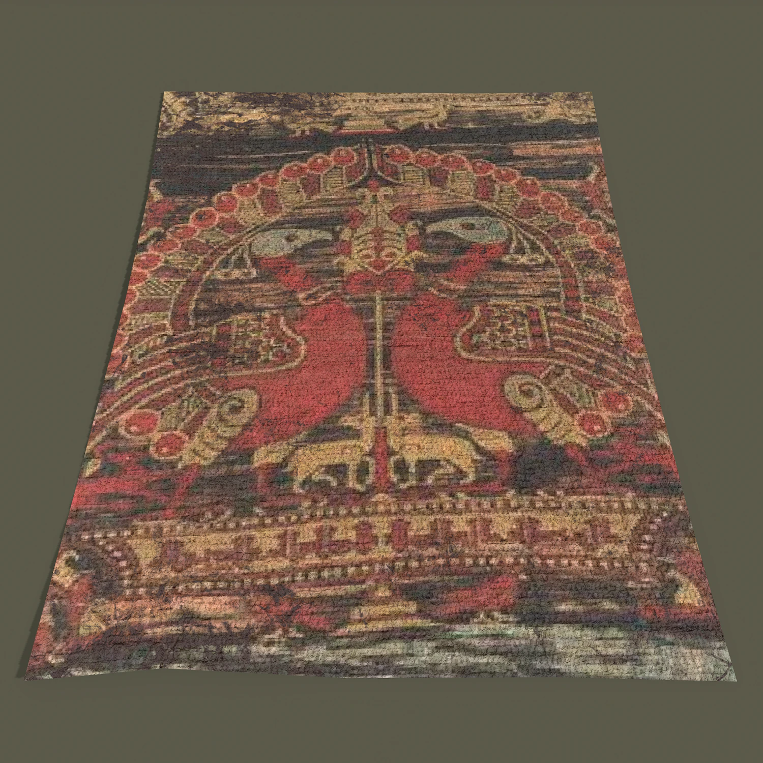 Ancient bird carpet 3D Model .c4d .max .obj .3ds .fbx .stl .blend 