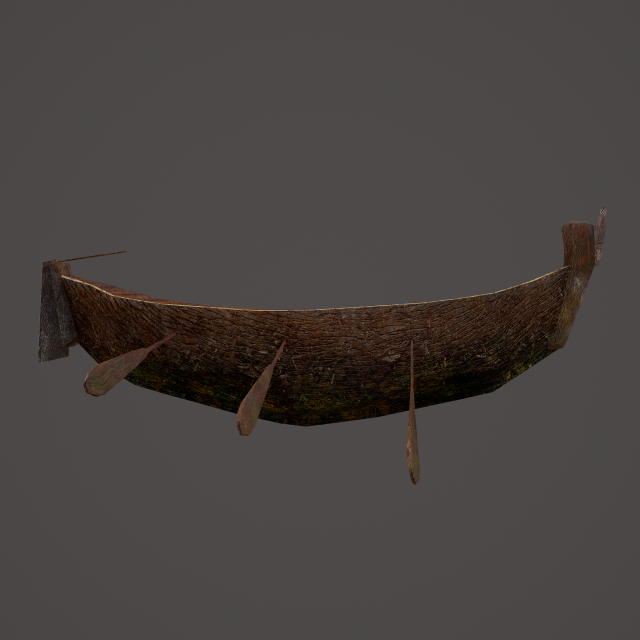 Wooden viking boat Model 3D .c4d .max .obj .3ds .fbx .stl .blend 