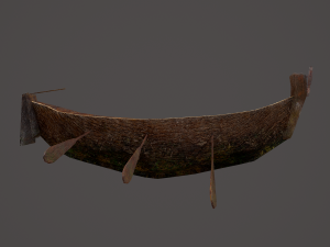 Wooden viking boat Model 3D