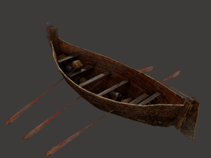 Wooden viking boat Model 3D