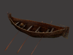 Wooden viking boat Model 3D