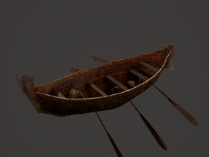 Wooden viking boat Model 3D