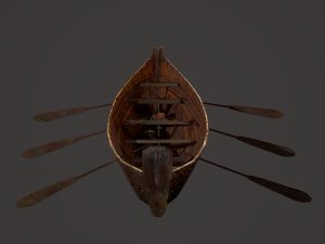 Wooden viking boat Model 3D