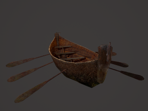 Wooden viking boat Model 3D