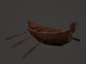 Wooden viking boat Model 3D