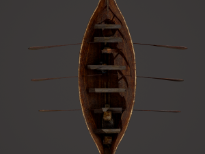 Wooden viking boat Model 3D