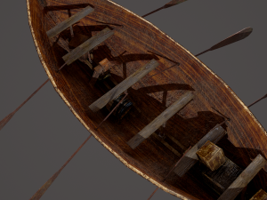 Wooden viking boat Model 3D