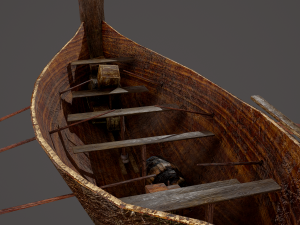 Wooden viking boat Model 3D