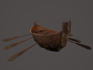 Wooden viking boat Model 3D