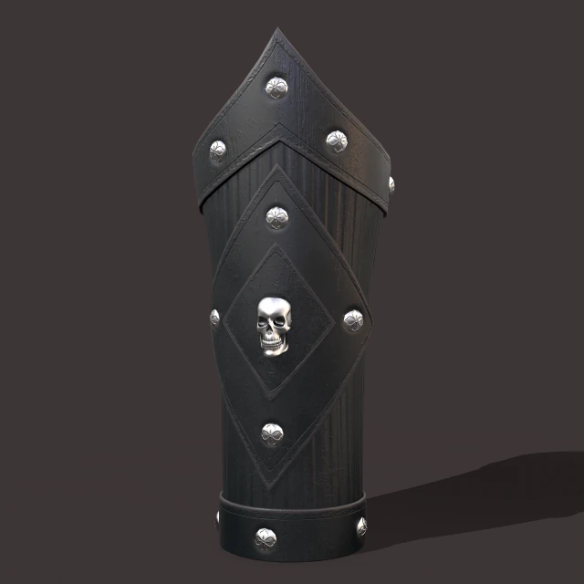 중세 해골 팔보호구 3D 모델 .c4d .max .obj .3ds .fbx .stl .blend 