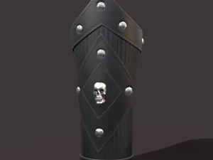 중세 해골 팔보호구 3D 모델