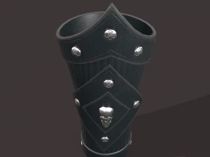 중세 해골 팔보호구 3D 모델