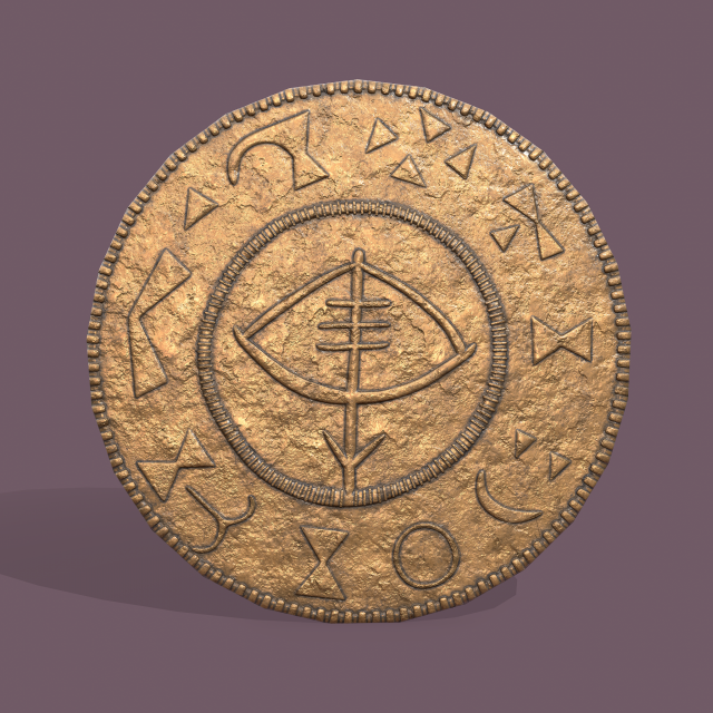 viking coin 3D Model .c4d .max .obj .3ds .fbx .stl .blend