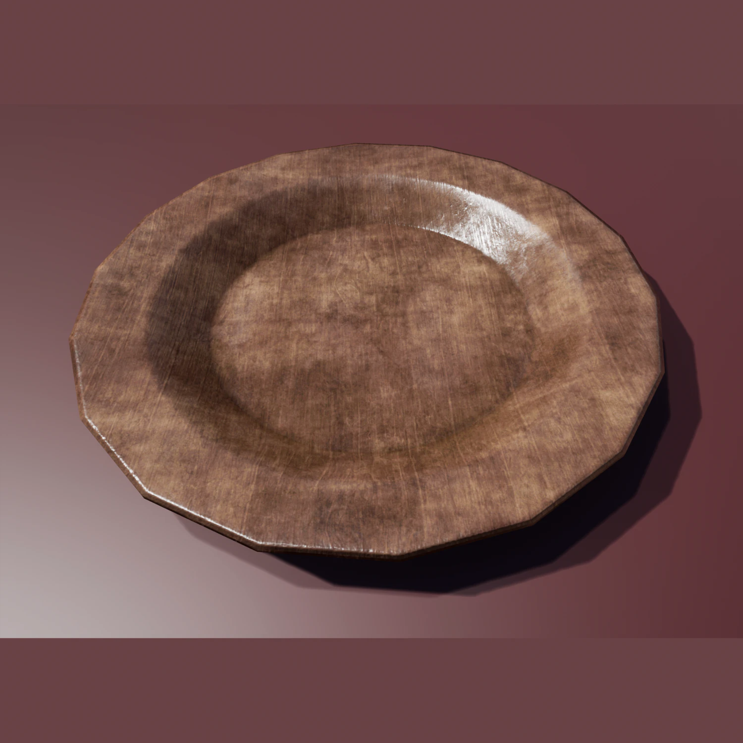 wooden plate 3D Model .c4d .max .obj .3ds .fbx .stl .blend