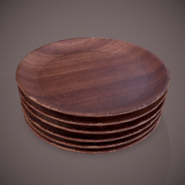 Medieval tavern wooden plate Modèle 3D .c4d .max .obj .3ds .fbx .stl .blend 
