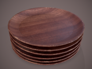 Medieval tavern wooden plate 3D Model